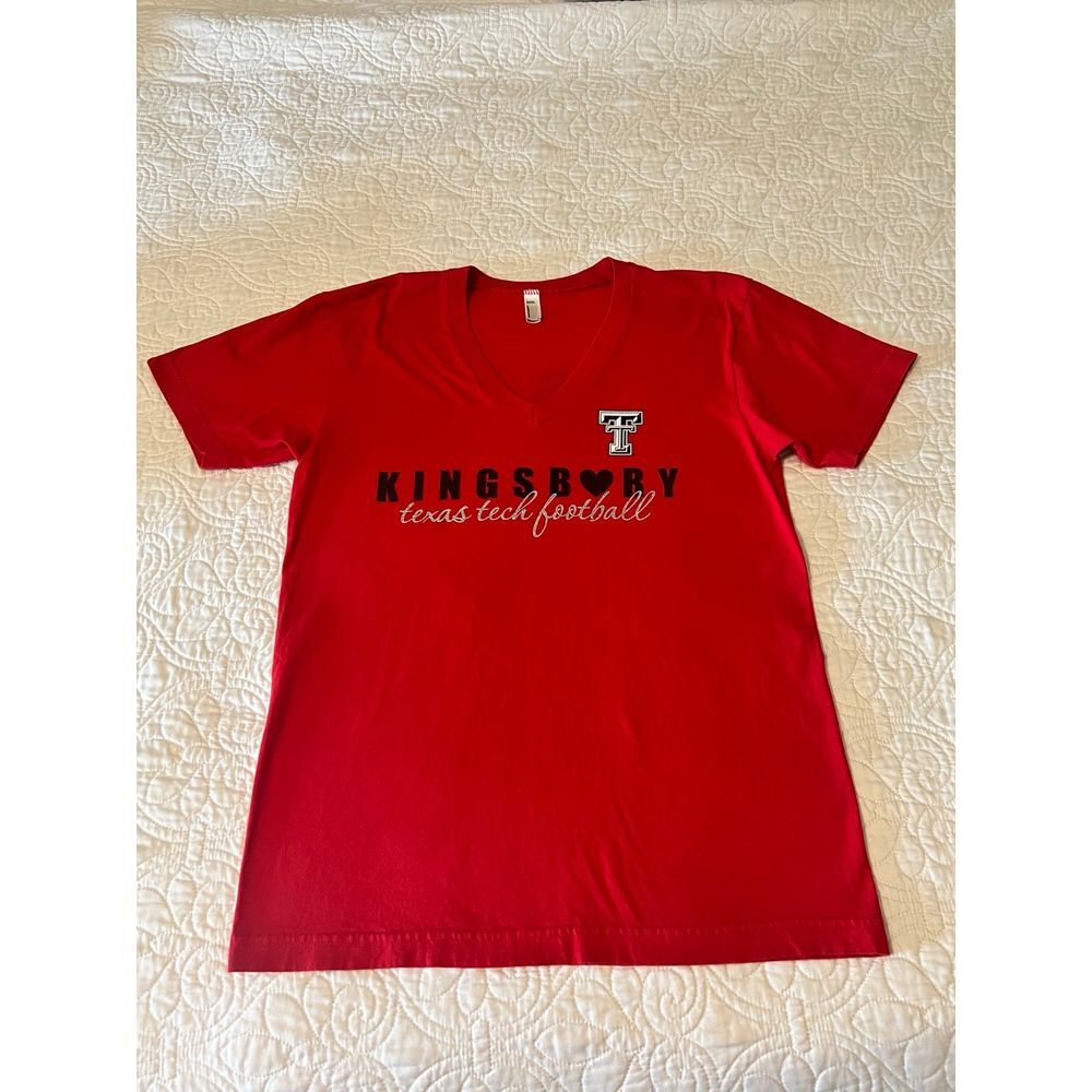 Vintage Texas Tech Women's V-neck T-Shirt‎ medium